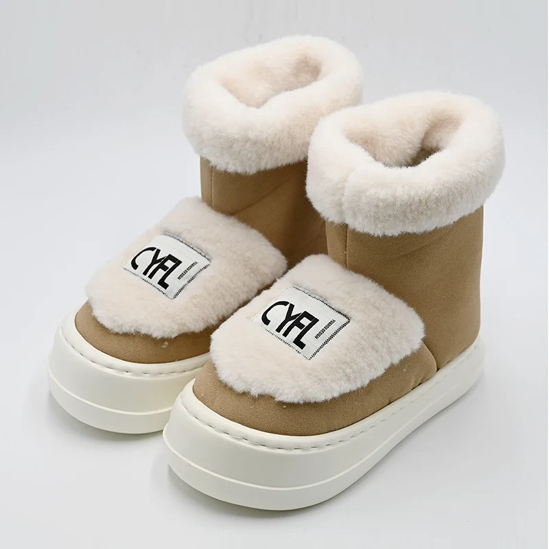 Harige mouth high-top sneeuwlaarzen