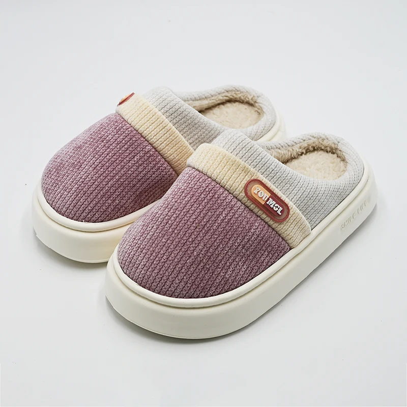 Corduroy dikke gestreepte katoenen slippers