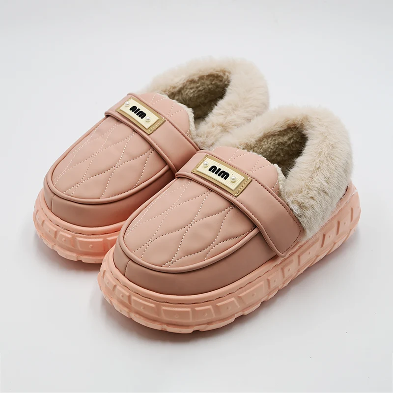 Lederen verband katoenen slippers